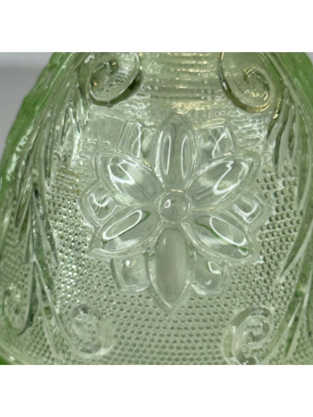 Tiara Indiana Glass Chantilly Green Fairy Lamp 2-pc Candleholder Decor Vtg 70s - Picture 11 of 16